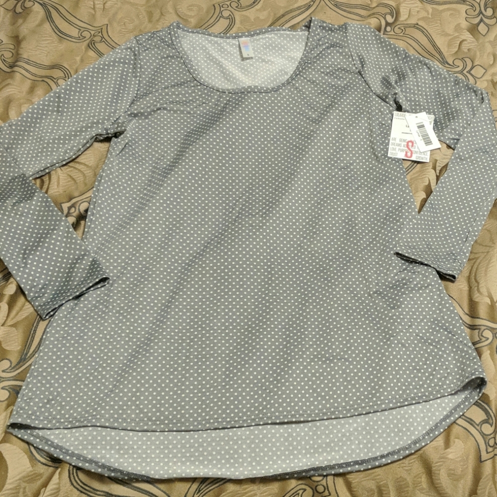 Lularoe Lynnae Gray White Dot Small